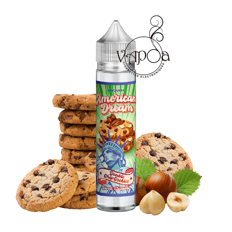 E LIQUIDE DOUBLE CHIP COOKIE 50ML - AMERICAN DREAM - SAVOUREA E LIQUIDE DOUBLE CHIP COOKIE 50ML - AMERICAN DREAM - SAVOUREA